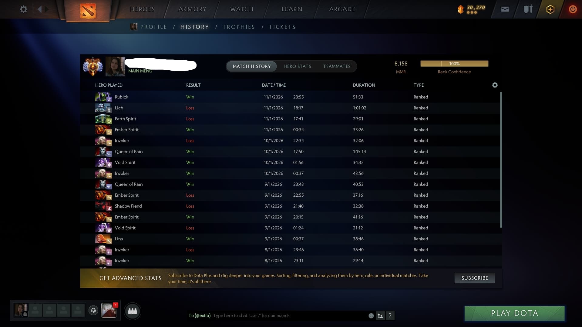 8158MMR мейн пул, 65 уровень трофея, 2600 игр - Screenshot 1