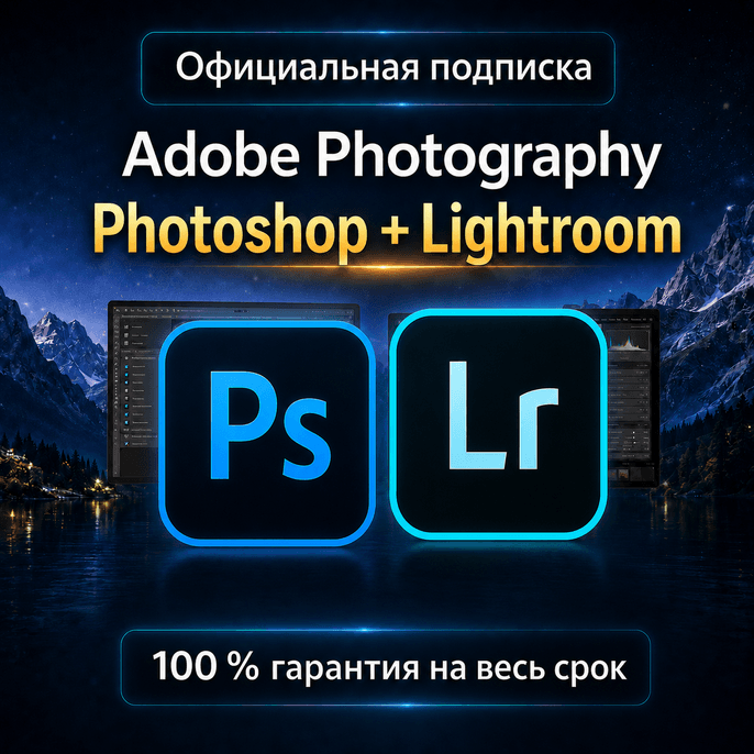 ADOBE PHOTOGRAPHY PLAN PHOTOSHOP + LIGHTROOM 1/3 МЕСЯЦЕВ - Screenshot 1