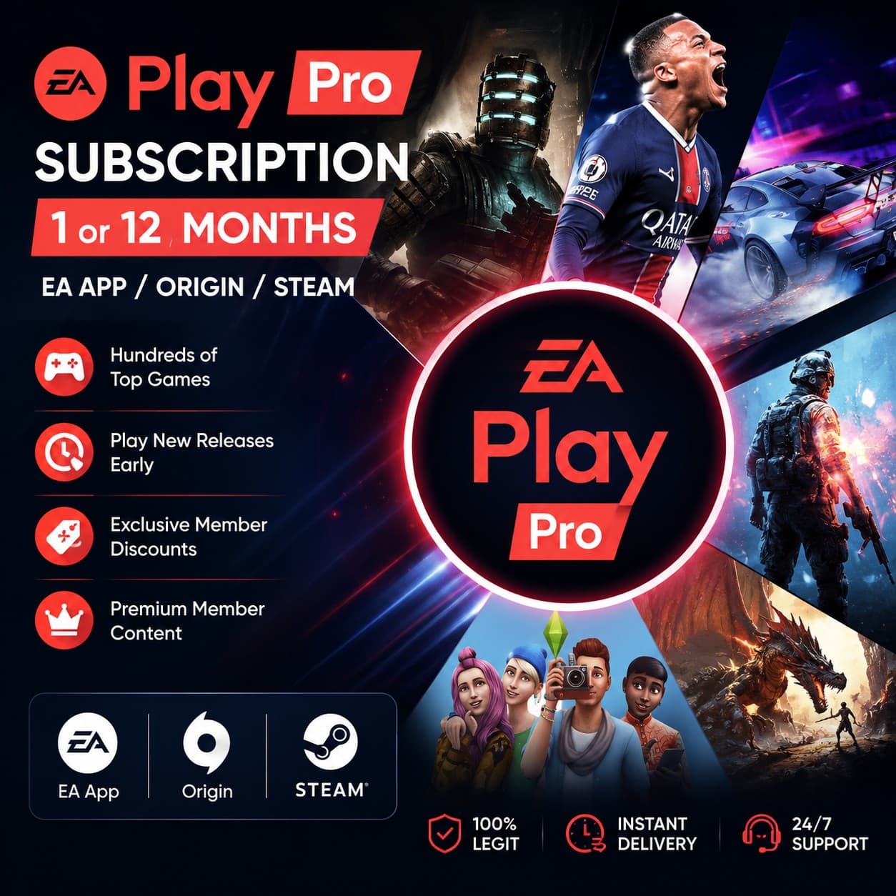 EA PLAY PRO ПОДПИСКА НА 1-12 МЕСЯЦ EA APP/ORIGIN/STEAM - Screenshot 1