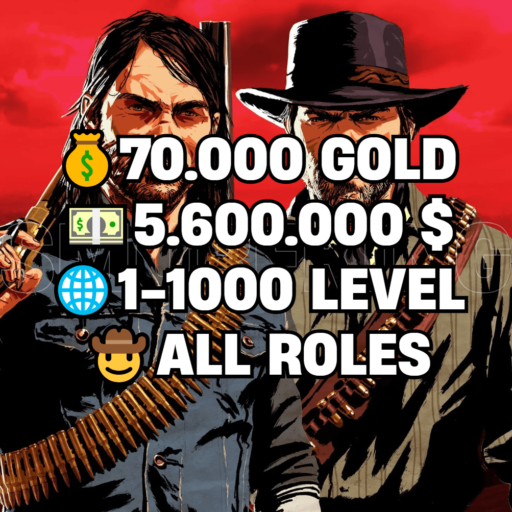 RDO • ALL ROLES + 70.000 GOLD BARS + 5.600.000 MONEY $ + 1-1000 LEVEL • RDR2 - Screenshot 1