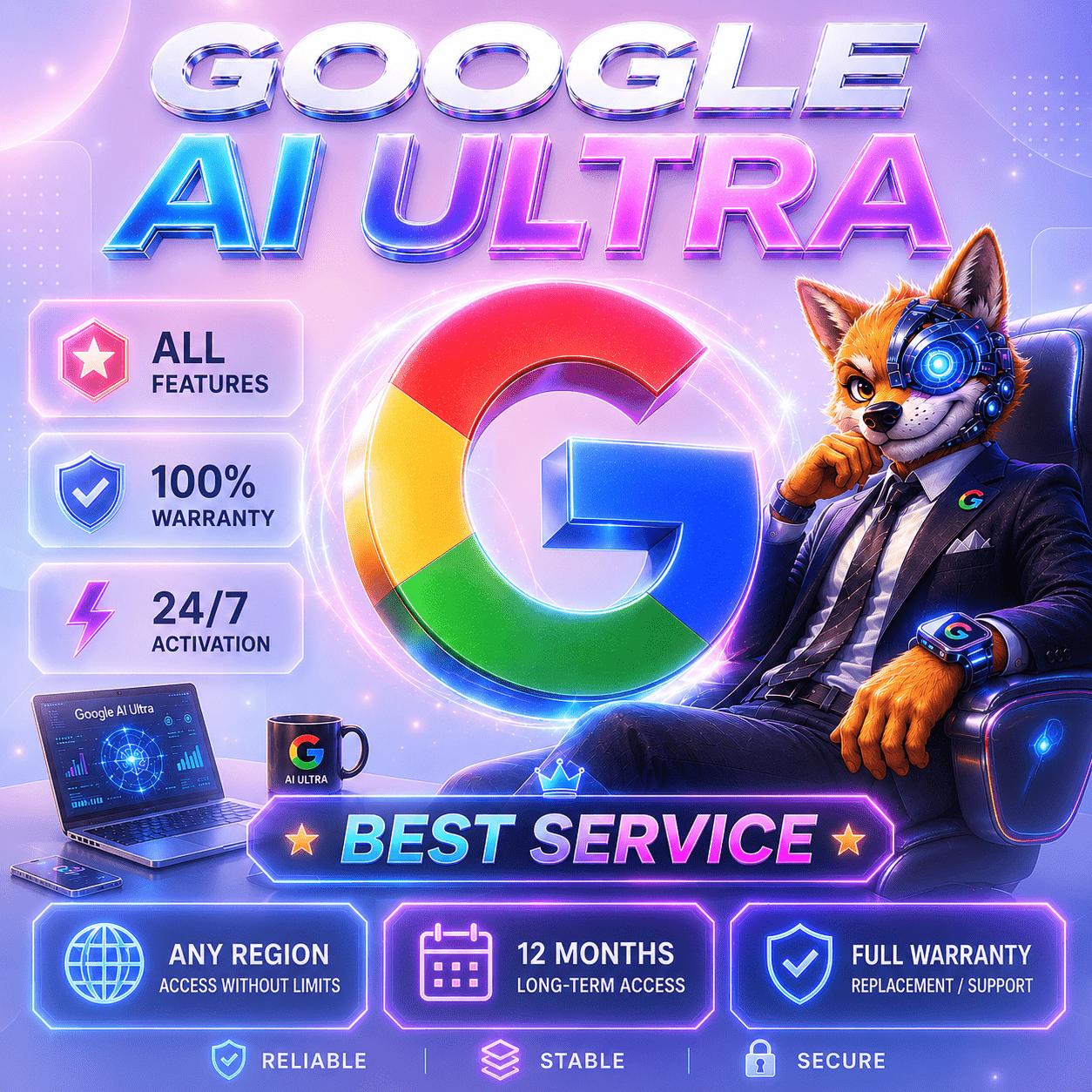 Google AI Ultra | Премиум тарифы | 5K–25K кредитов | 1М и 1Г - Screenshot 1