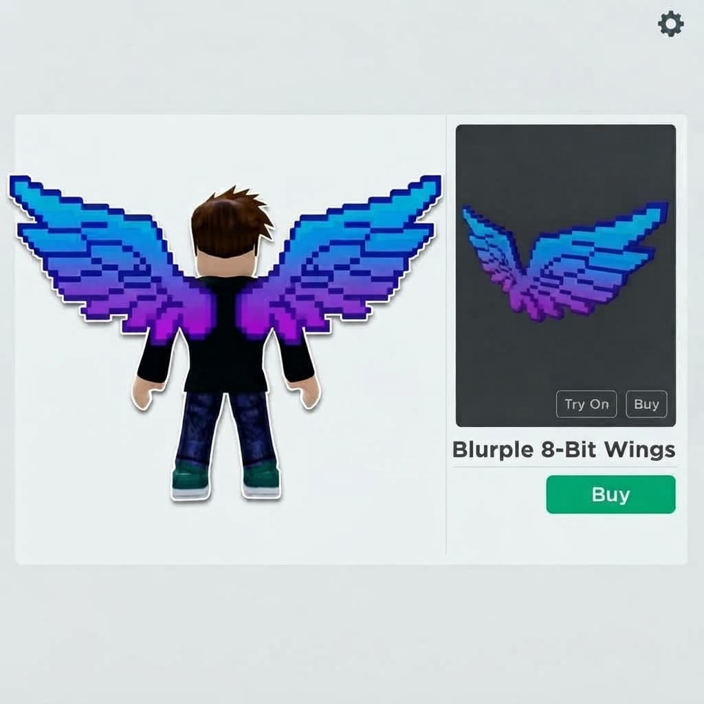 Roblox Blurple 8-Bit Wings Ключ- Глобальный - PS/Xbox/мобильных устройств/ПК - Screenshot 1