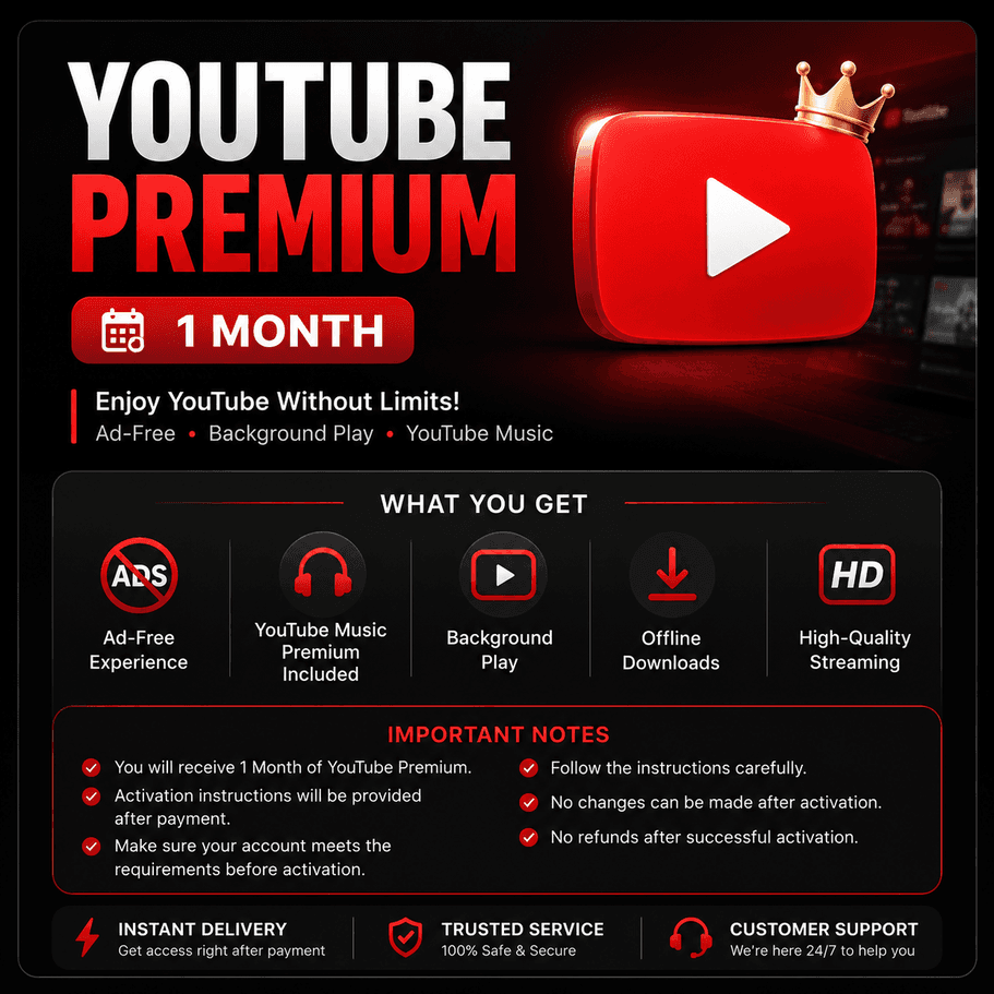 🔥 Ready account YouTube Premium — 1 Month | Instant Delivery - Screenshot 1