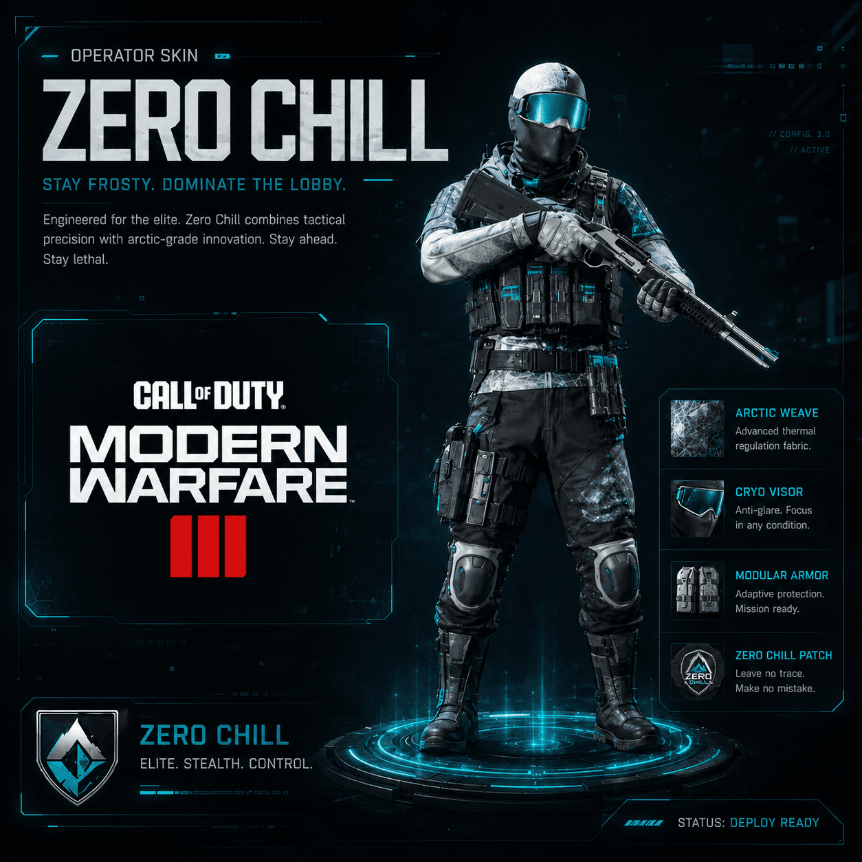 Ключ активации для скина оператора Zero Chill в Call of Duty MW3 - Screenshot 1