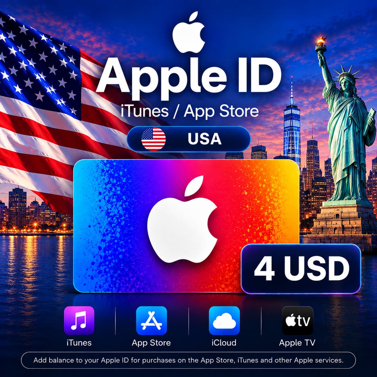 iTunes & App Store Подарочная карта — 4 USD (USA) - Screenshot 1