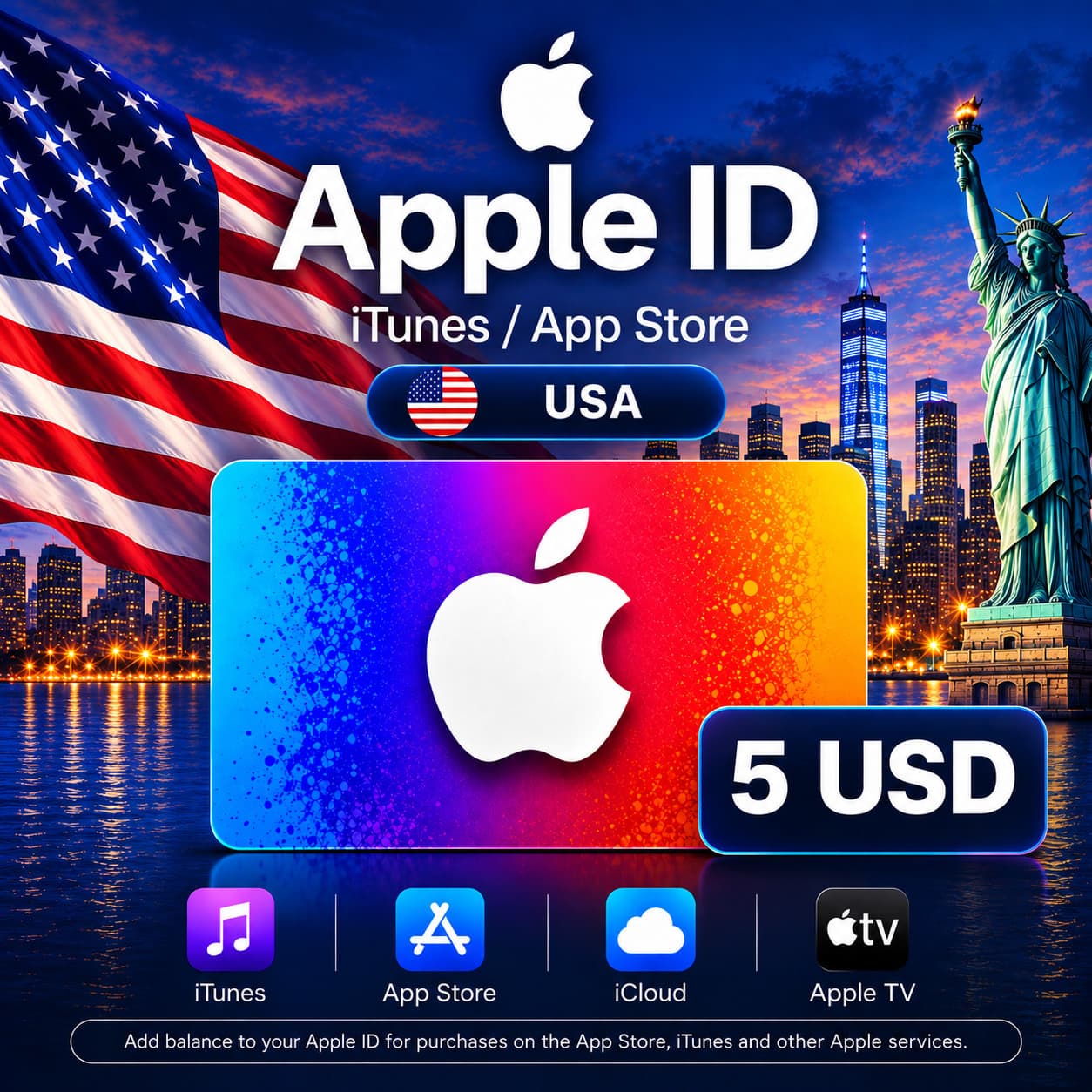 iTunes & App Store Подарочная карта — 5 USD (USA) - Screenshot 1