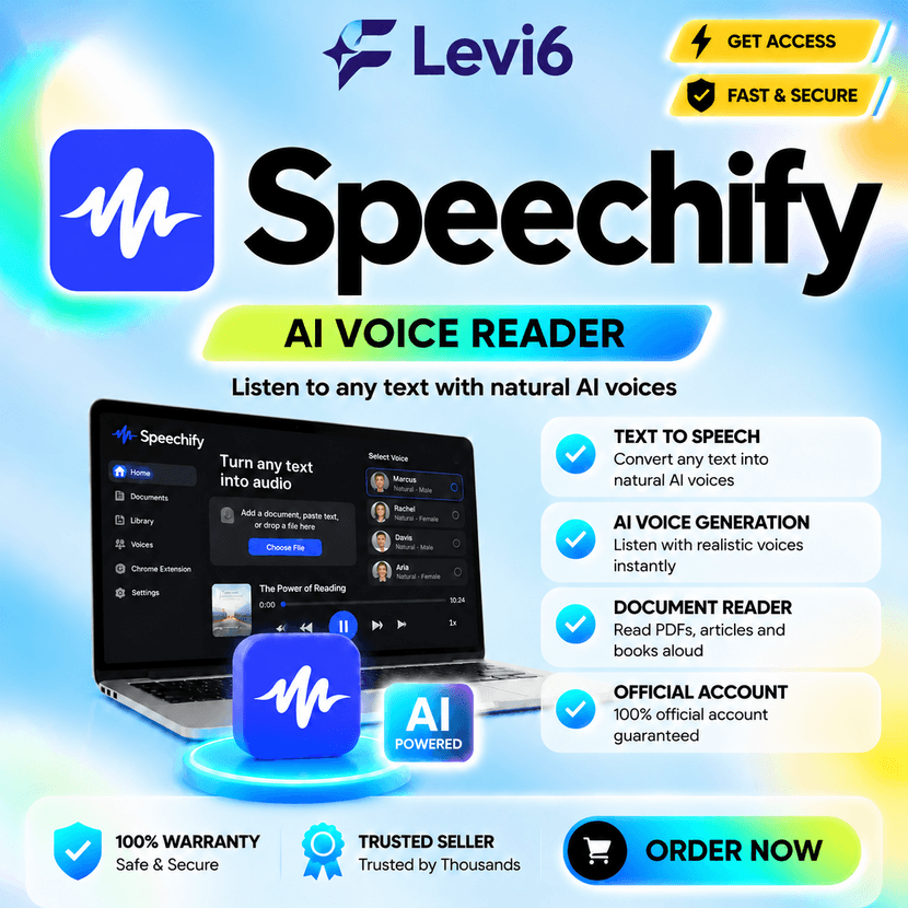 Подписка на Speechify 1-3 месяца, неограниченное исполь - Screenshot 1