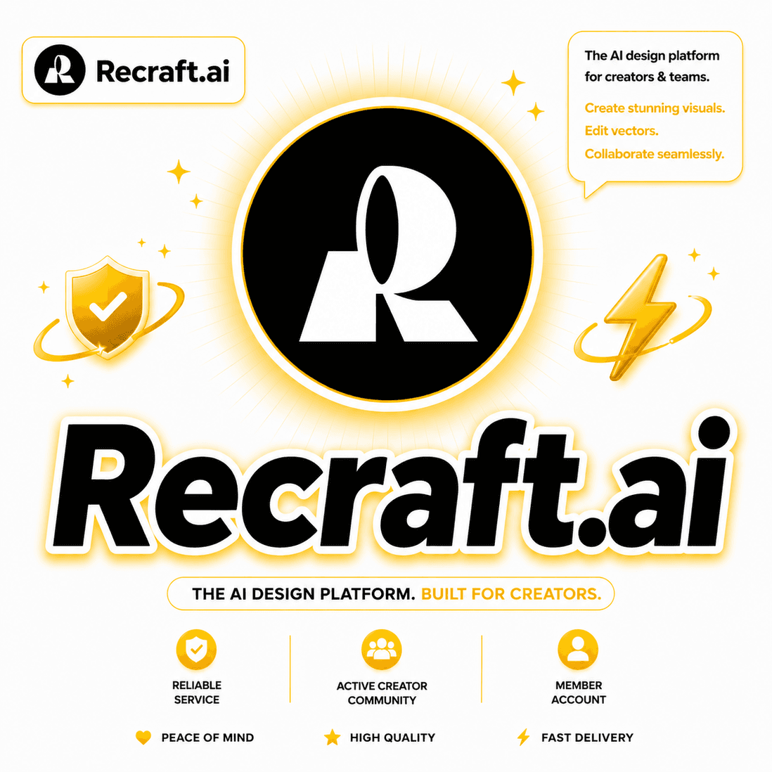 Recraft AI BASIC  (1000 КРЕДИТОВ) ПОДПИСКА — 1 МЕСЯЦ - Screenshot 1
