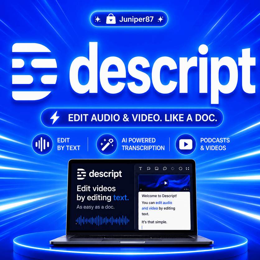 Descript AI Hobbyist/Creator subscription 1 month - Screenshot 1
