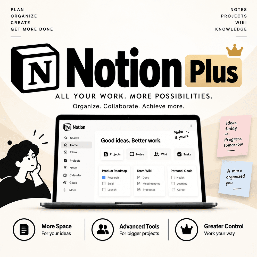Подписка на план Notion PLUS к вашему аккаунту 1 год - Screenshot 1