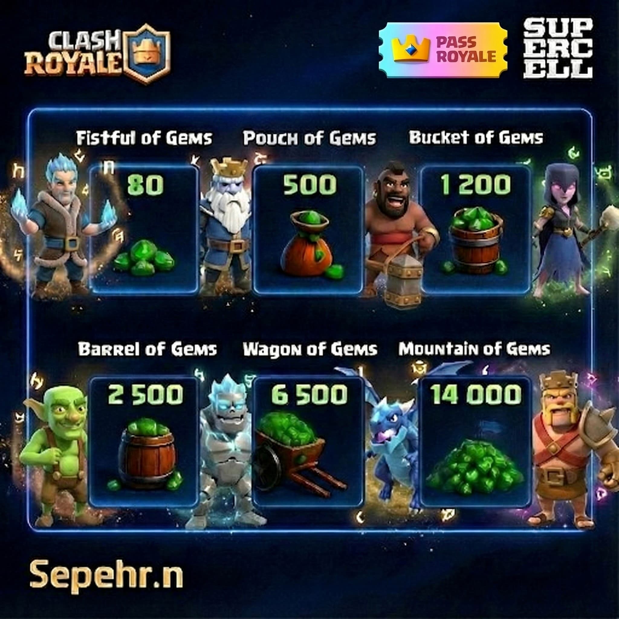Clash Royale Gems | Royale Pass | Mini Pass - Screenshot 1