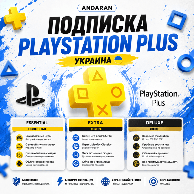Podpiska PlayStation PLUS [UKRAINA] (Essensial/Extra/Deluxe) - Screenshot 1