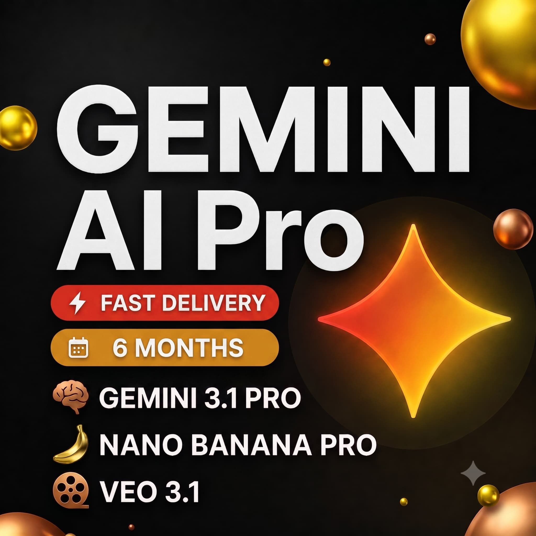Без авторизации Gemini Ai Pro на 6 месяцев на ВАШ аккаунт | Gemini 3.1, Nano Banana - Screenshot 1