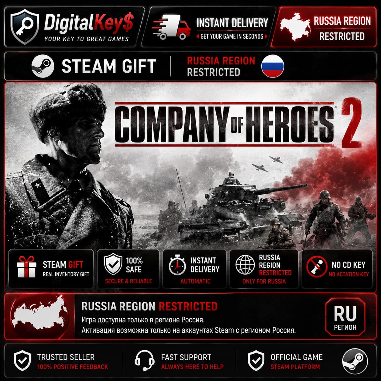 Company of Heroes 2 RU — Steam Gift / регион Россия - Screenshot 1
