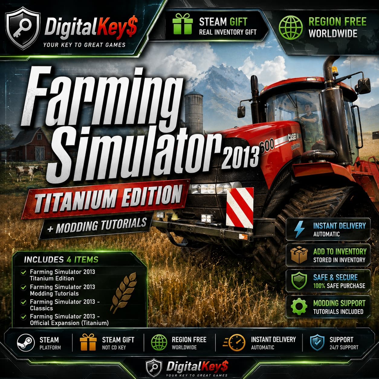 🌍 Farming Simulator 2013 Titanium Edition + Modding Tutorials ПК Steam Gift - Screenshot 1