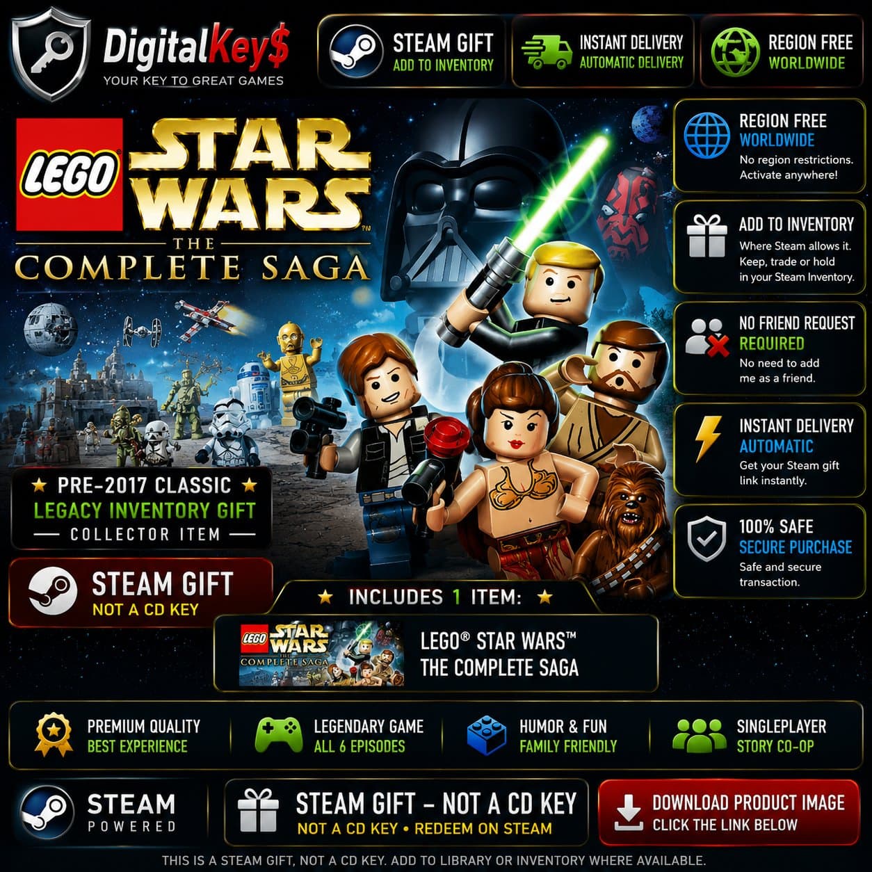 🌍 LEGO® Star Wars™: The Complete Saga — ПК Steam Gift / Worldwide - Screenshot 1