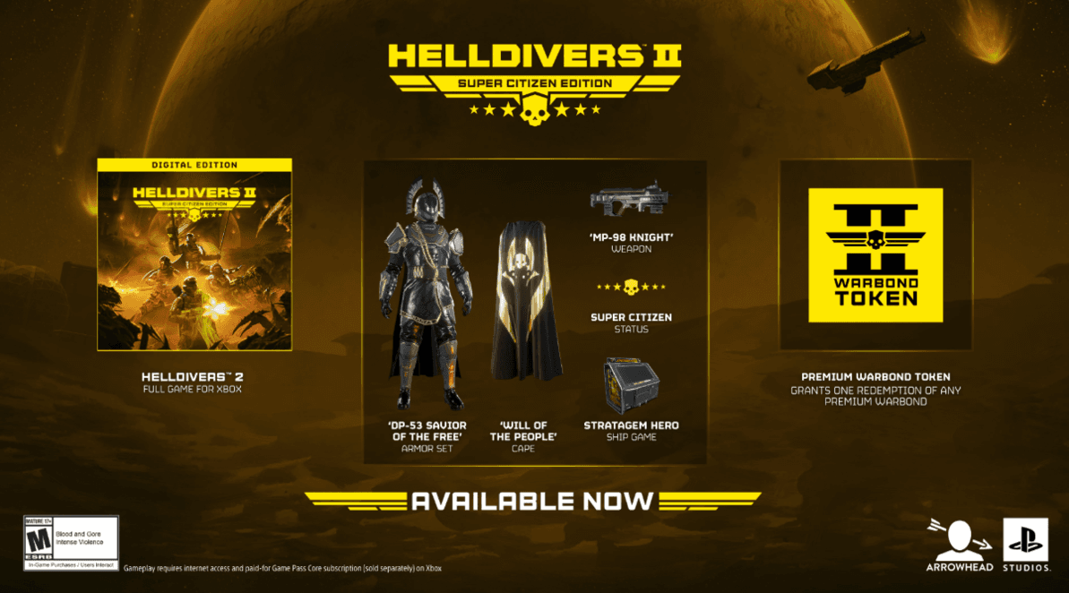 HELLDIVERS™ 2 Super Citizen Edition XB|OX SERIES X|S КЛЮЧ СРАЗУ - Screenshot 1