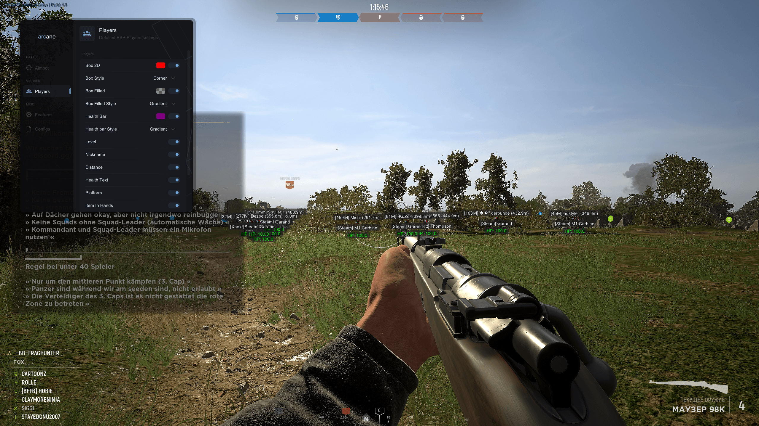 Arcane private cheat for Hell Let Loose (HLL) - Screenshot 1