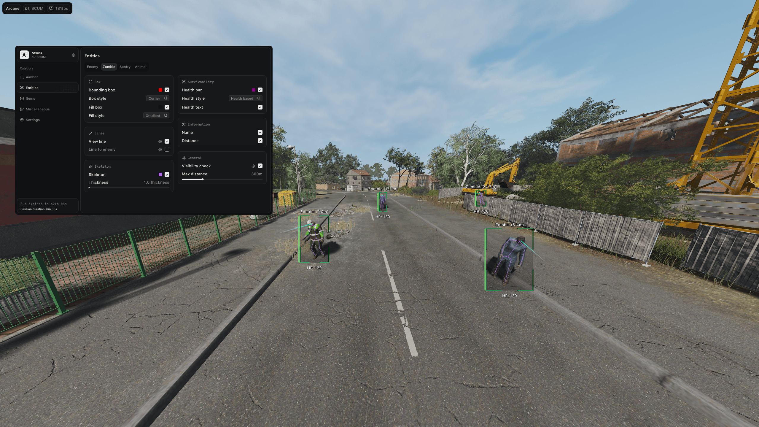рабочий безопасный чит Arcane для игры SCUM - Screenshot 1