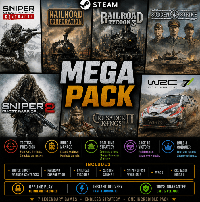 Sniper Ghost Warrior Contracts,Railroad,Sudden Strike 4,WRC 7 / Steam /Offline - Screenshot 1