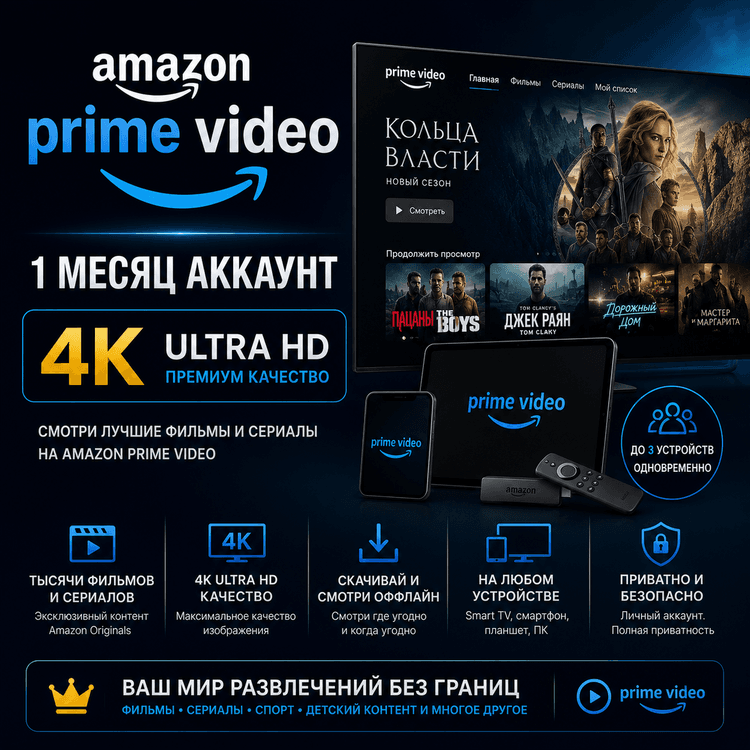 Аккаунт Amazon Prime Video на 1 месяц — 4К - Screenshot 1