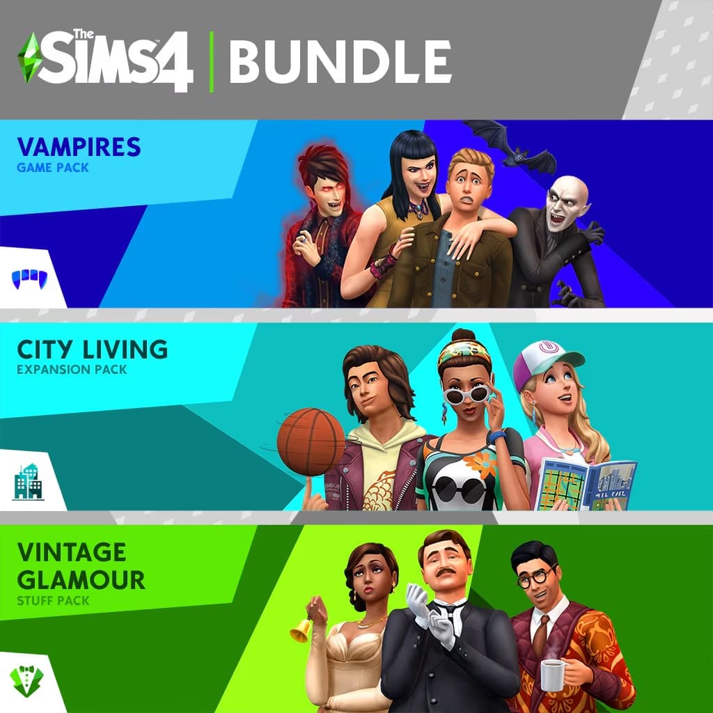 The Sims 4 набор Жизнь в городе, Вампиры и Гламурный винтаж 3в1 XBOX КЛЮЧ - Screenshot 1