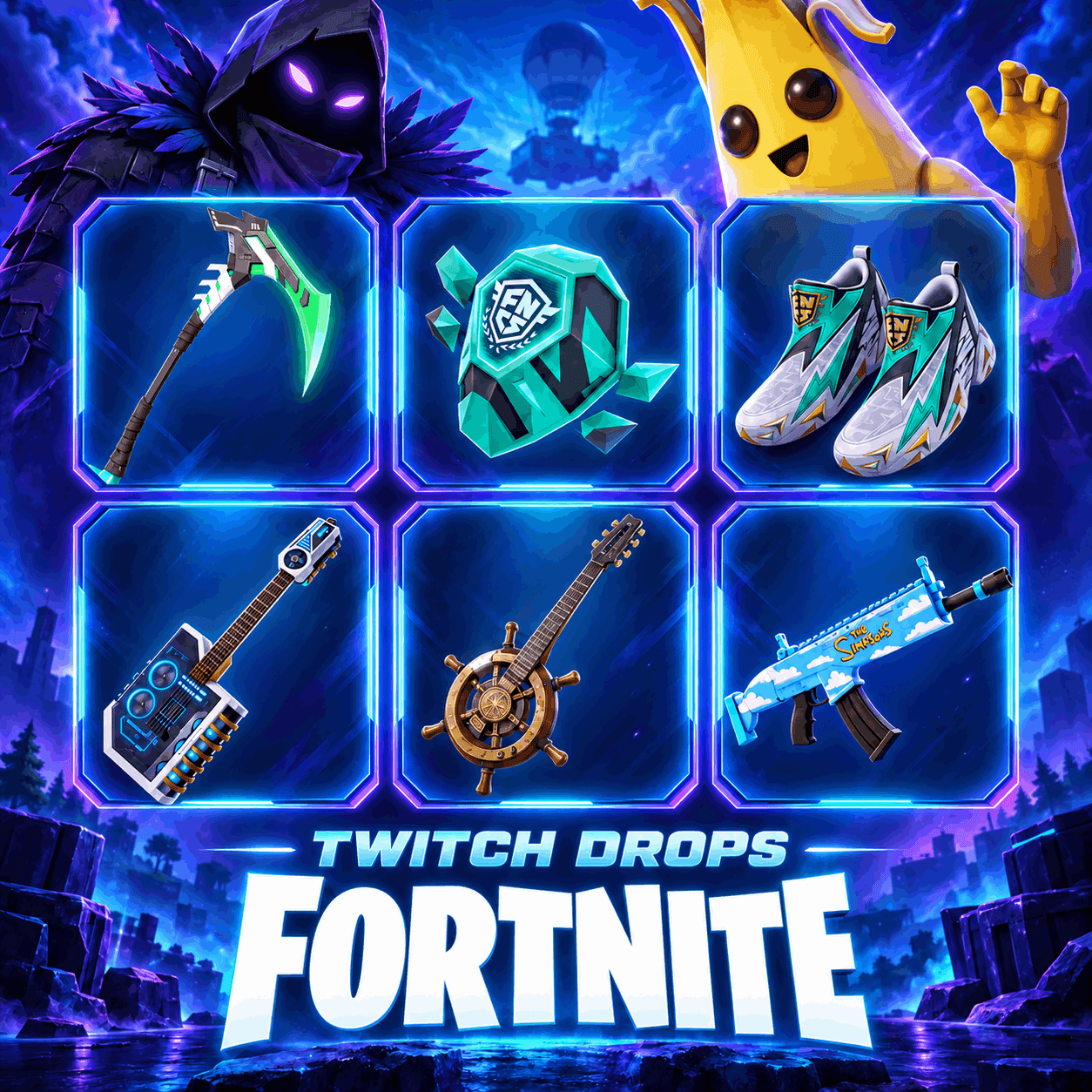 FORTNITE | TWITCH DROPS | 60+ ITEMS/PICKAXES/SKINS/WRAPS - Screenshot 1