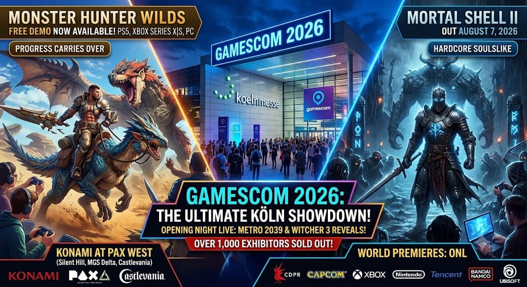 Аншлаг на Gamescom 2026, офлайн-демо Monster Hunter Wilds и скорый релиз Mortal Shell II: Главные новости за 5 августа 2026