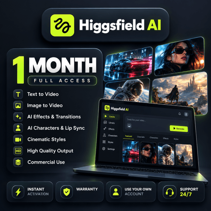 Higgsfield AI 1 месяц – BASIC | PRO | Ultra | FULL ГАРАНТИЯ - Screenshot 1