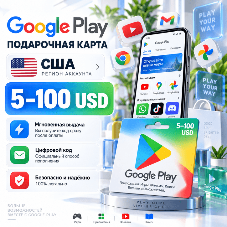 Google Play Gift Card US $5–$100 | Digital Code - Screenshot 1