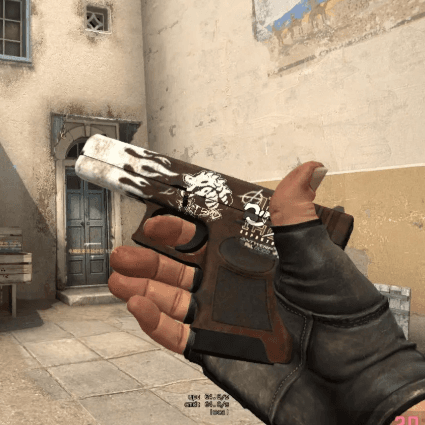 Glock-18 | Oxide Blaze С 4 СЛУЧАЙНЫМИ НАКЛЕЙКАМИ - Screenshot 1