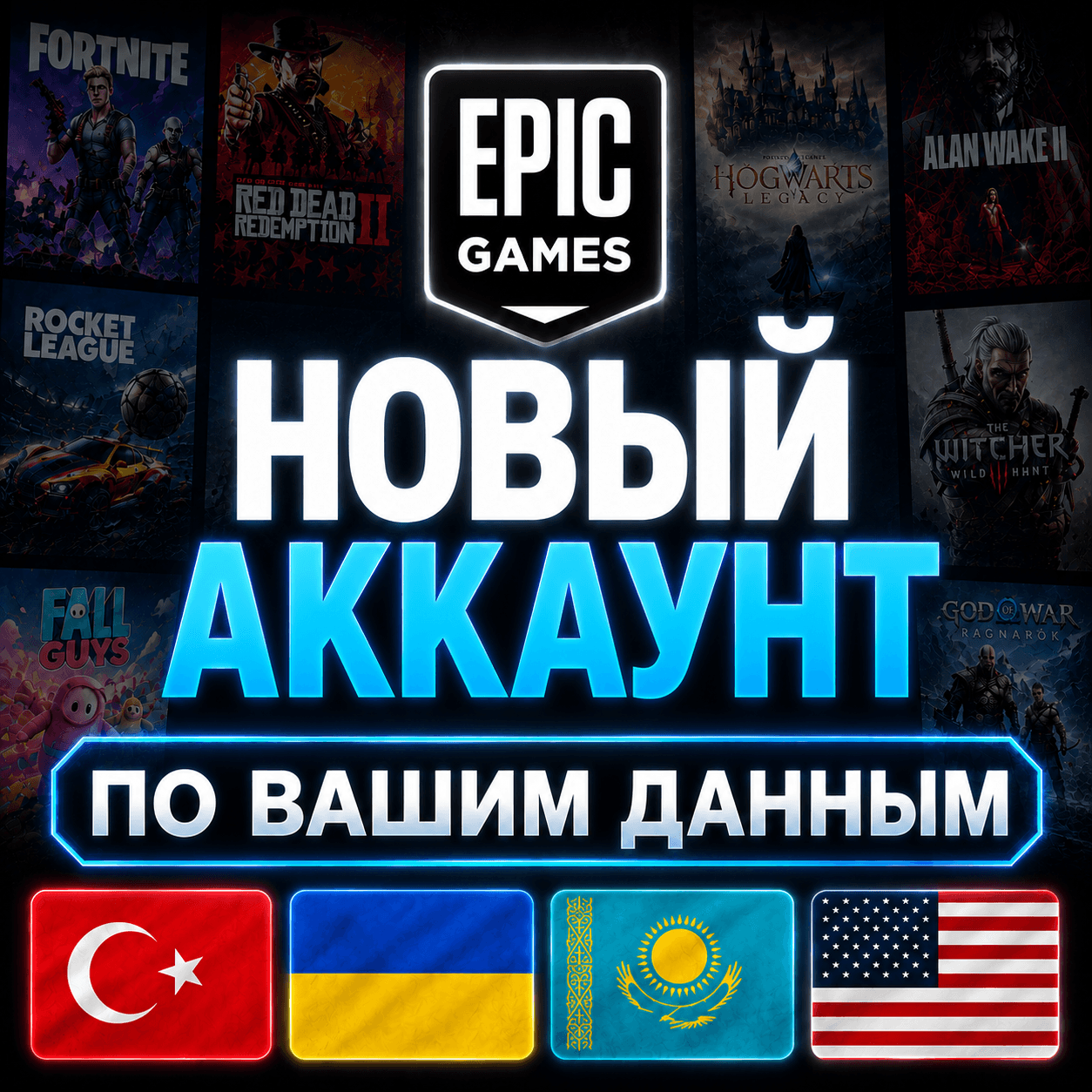 EPIC GAMES ACCOUNT BY YOUR DETAILS | TURKEY / UKRAINE / KAZAKHSTAN / USA - Screenshot 1