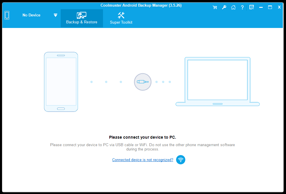 Coolmuster Android Backup Manager Аккаунт - Screenshot 1