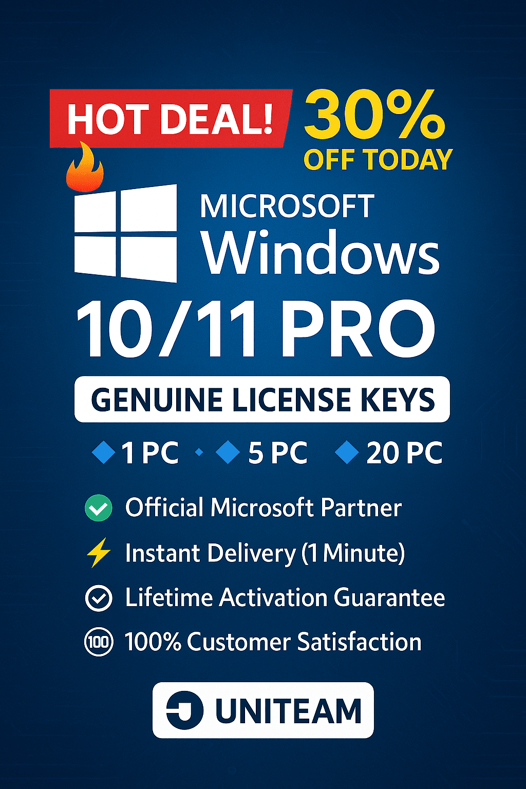 Windows 10-11 Pro/Home 1PC-5PC-20PC OEM Bind - Partner - Screenshot 1