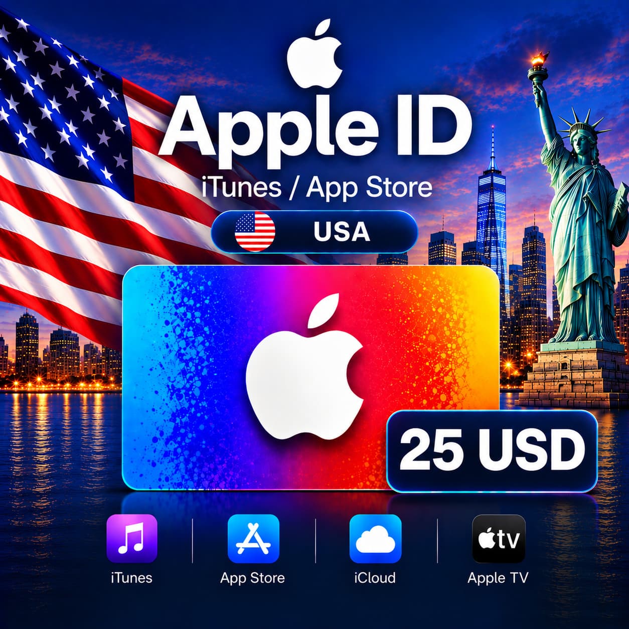 iTunes & App Store Подарочная карта — 25 USD (USA) - Screenshot 1