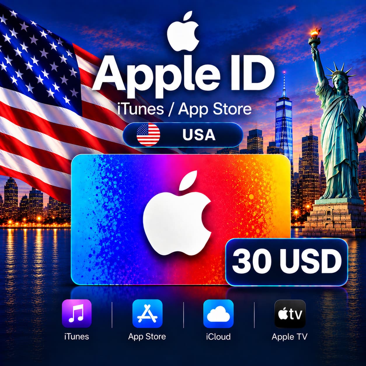iTunes & App Store Подарочная карта — 30 USD (USA) - Screenshot 1