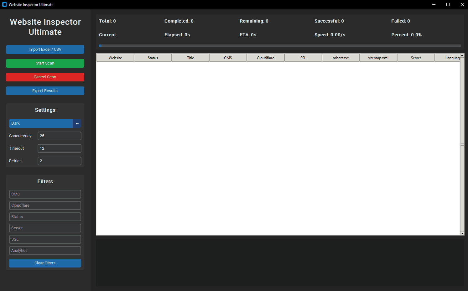 Website Inspector Ultimate — Профессиональный сканер веб-сайтов и детектор CMS - Screenshot 1
