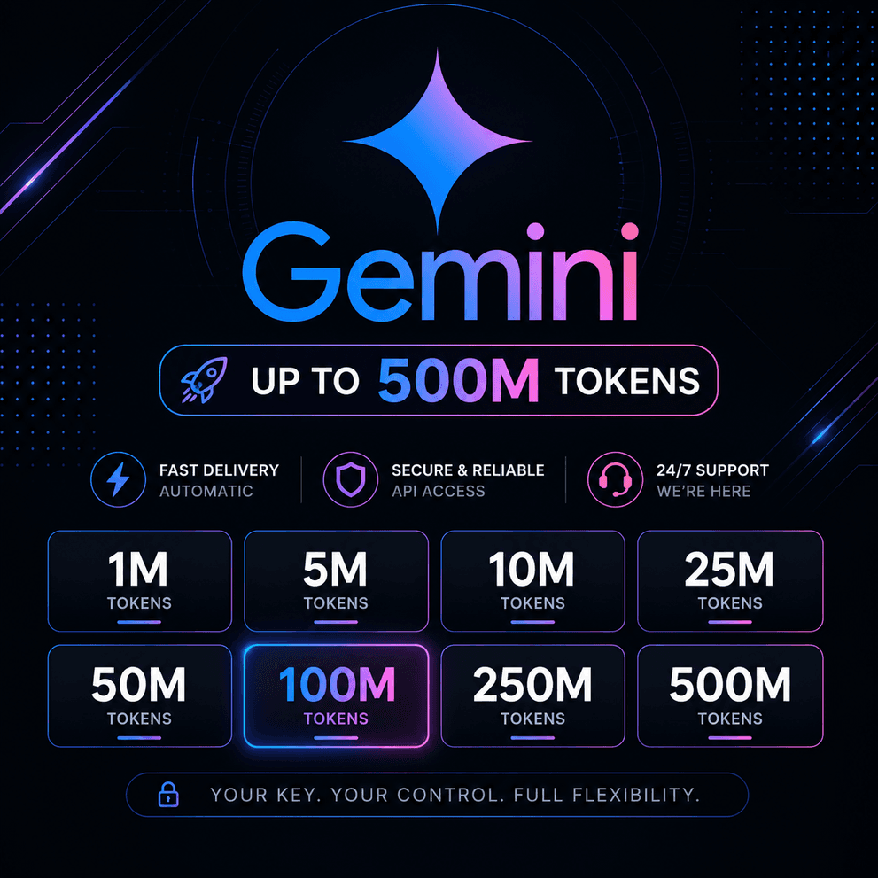 GEMINI API • FLASH 3.8 / 3.7 / 3.6 / 3.5 • PRO 3.1 | ДО 500M ТОКЕНОВ |АВТОВЫДАЧА 24/7 - Screenshot 1