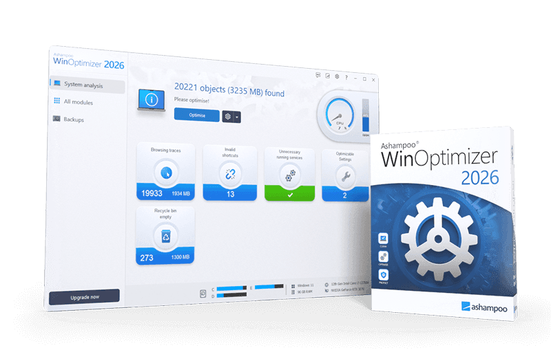 Ashampoo WinOptimizer 2026 | Perpetual License, Key. Speed up and clean up Windows - Screenshot 1