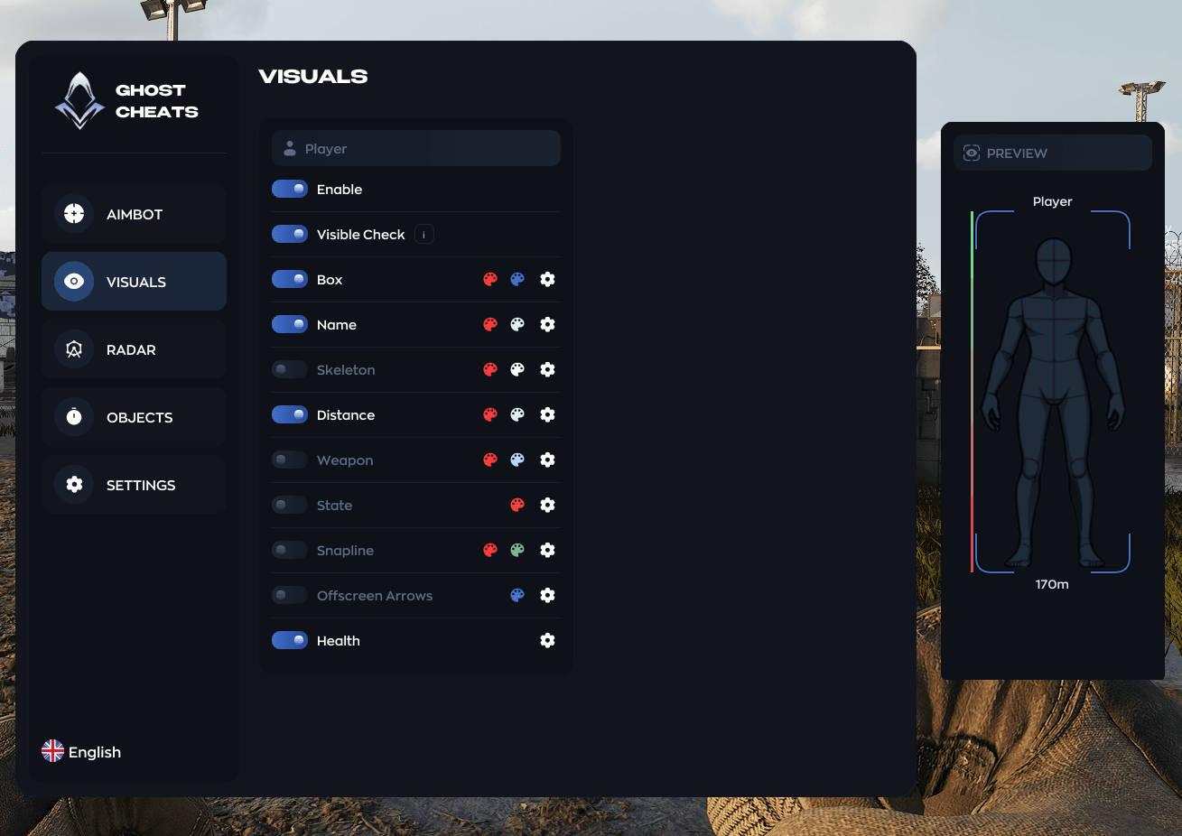 Ghost WARDOGS — приватный чит | Aimbot, ESP, Radar, Loot - Screenshot 1