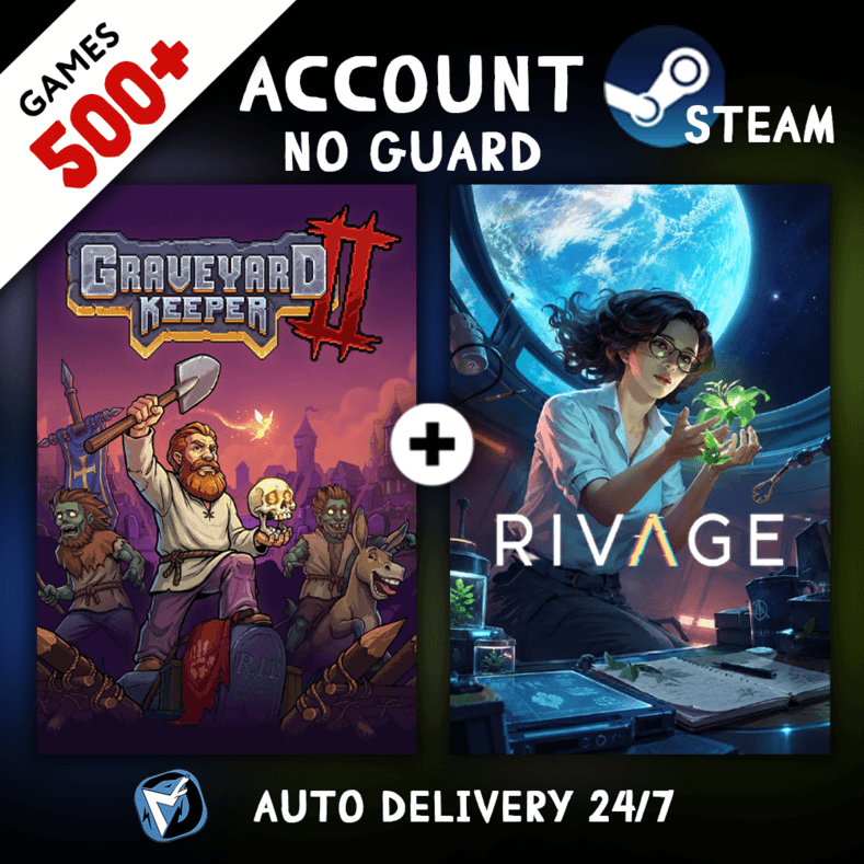 Graveyard Keeper 2 + Rivage + 500 GAMES STEAM ACCOUNT - Screenshot 1